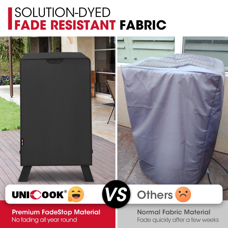 Unicook Electric Smoker Cover 40 Inch, Heavy Duty Waterproof Vertical BBQ Smoker Grill Cover for Masterbuilt, All Weather Resistant, 28" W x 22" D x 39" H - Image 3